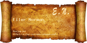 Eiler Norman névjegykártya